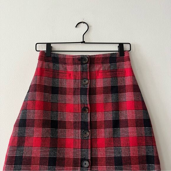Derek Lam 10 Crosby Red Plaid Mini Skirt - Picture 3 of 7